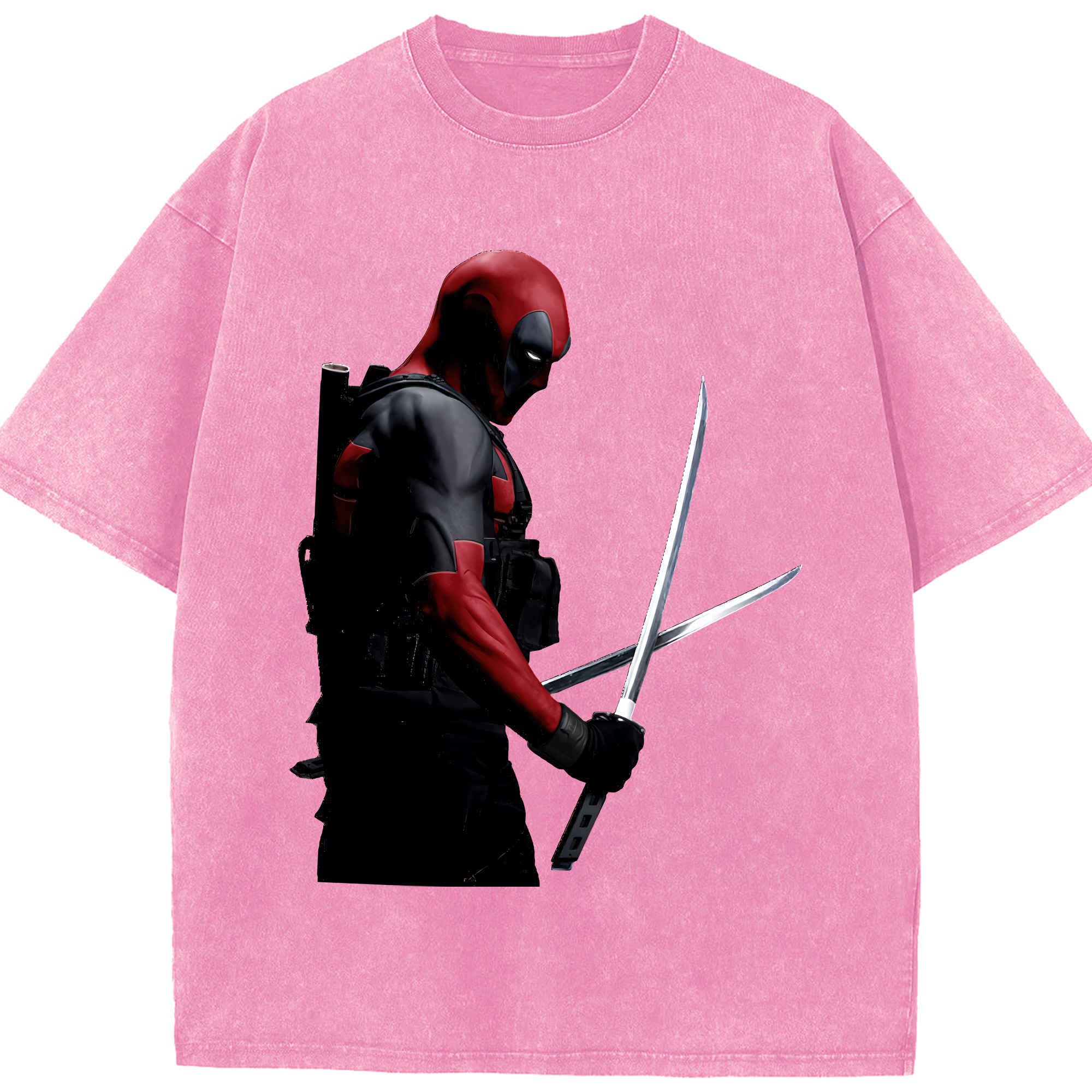 （画像用） Deadpool デッドプール 綿100% ヴィンテージ風 半袖Tシャツ（フロントプリント）